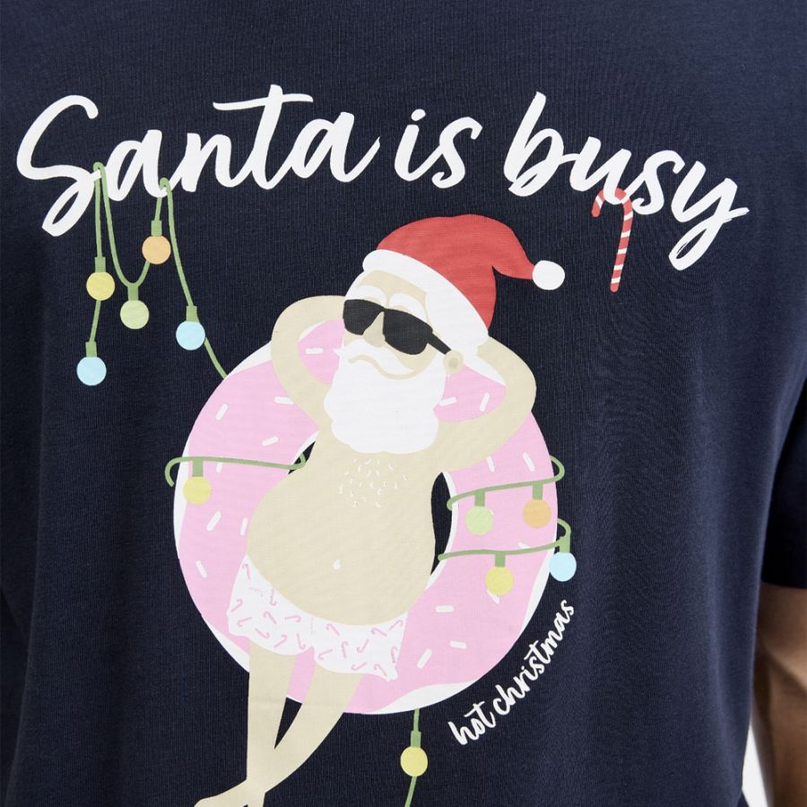 A11884 Jack & Jones 'Santa is Busy' Christmas T-Shirt