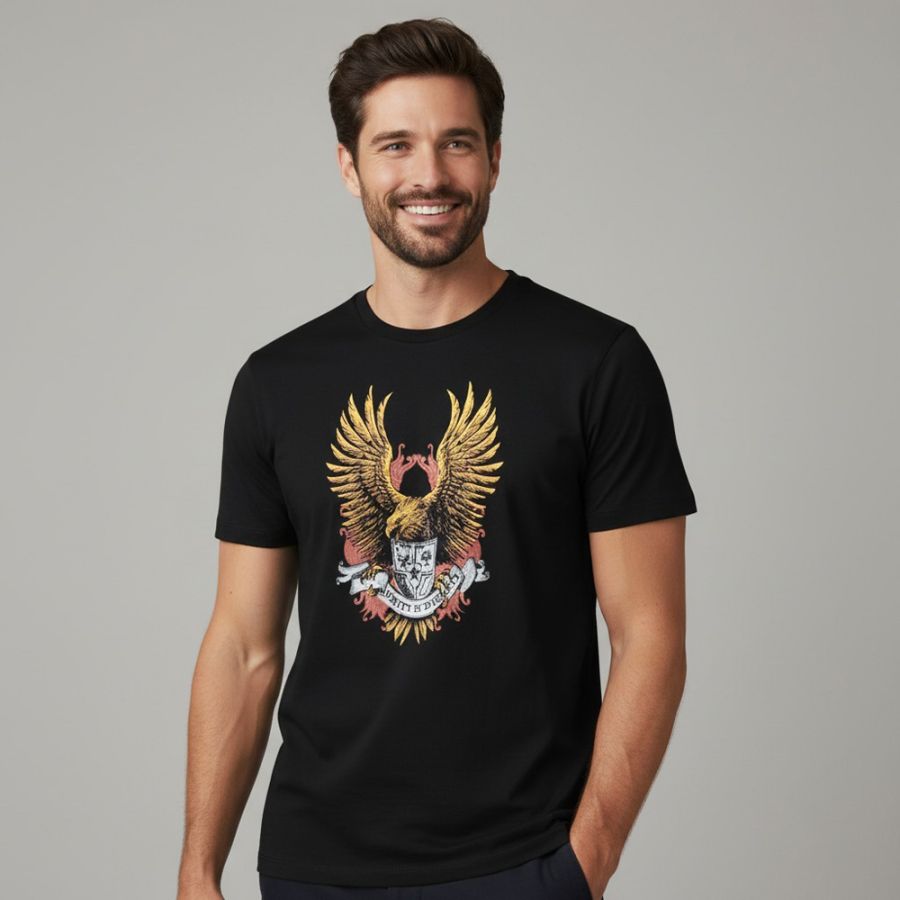 A11890 Espionage Eagle Printed T-Shirt