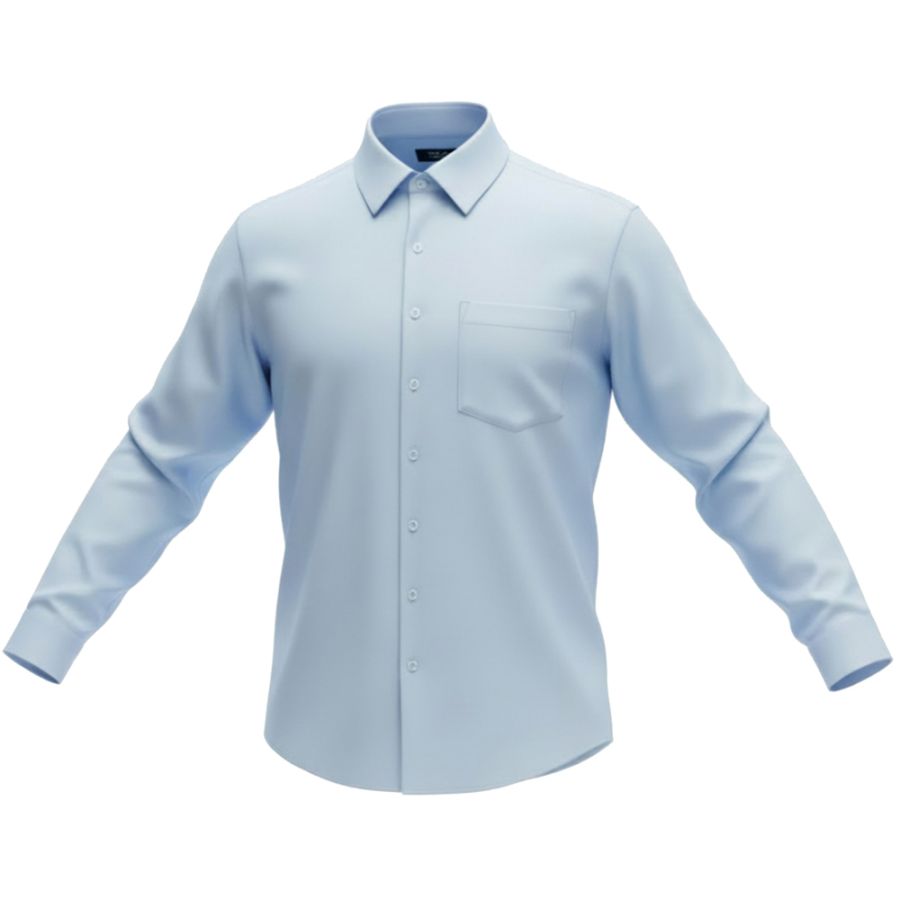 A11924 D555 Stain Resist Non Iron L/S Stretch Shirt (Sky Blue)