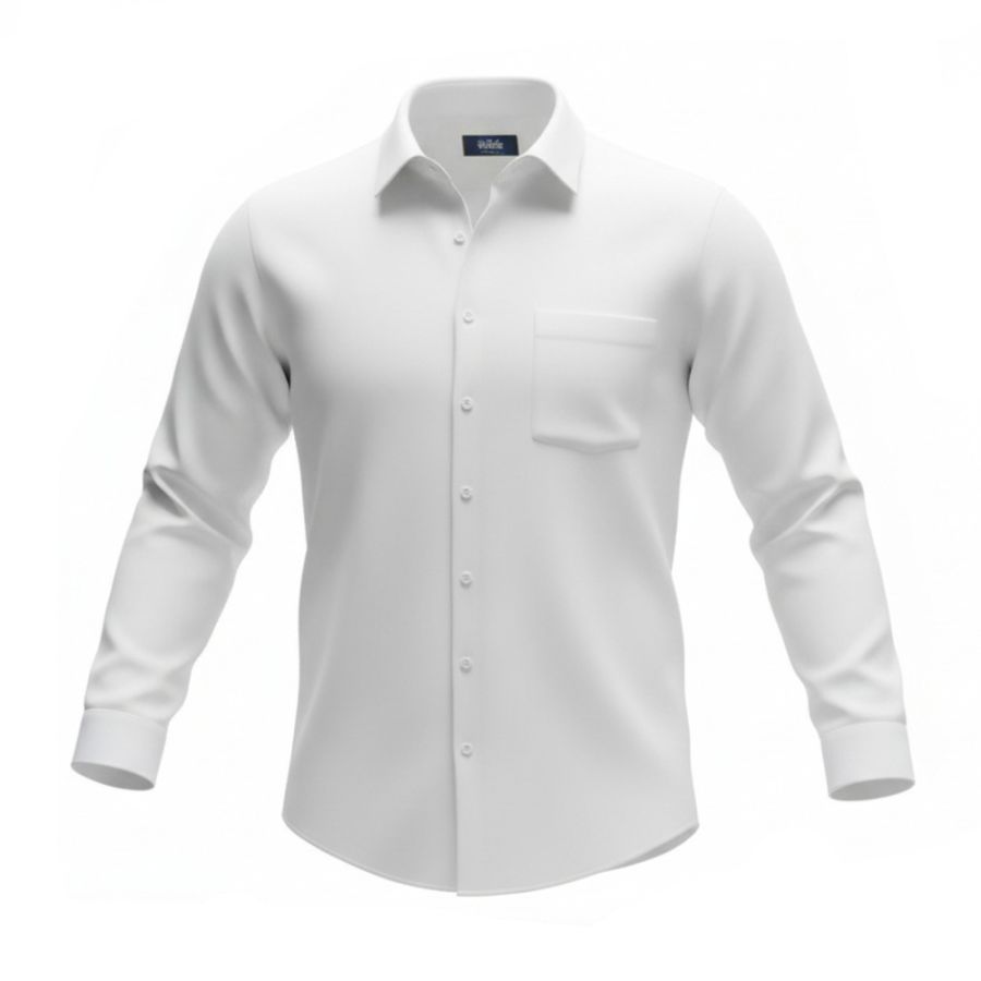A11924 D555 Stain Resist Non Iron L/S Stretch Shirt (White)