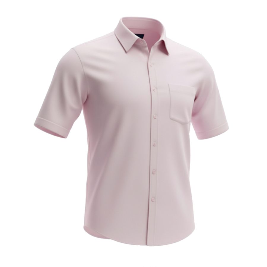 A11925 D555 Stain Resist Non Iron S/S Stretch Shirt (Pink)