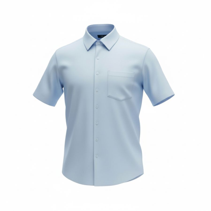 A11925 D555 Stain Resist Non Iron S/S Stretch Shirt (Sky Blue)