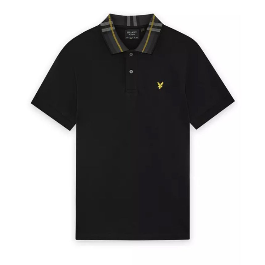 A11941 Lyle & Scott Tartan Collar Polo Shirt (Black)