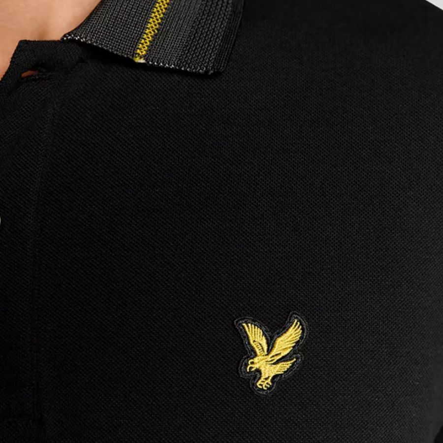 A11941 Lyle & Scott Tartan Collar Polo Shirt (Black)