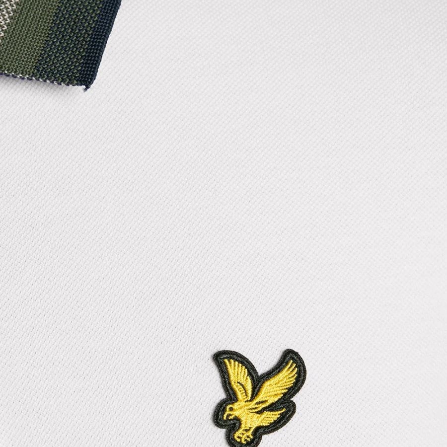 A11941 Lyle & Scott Tartan Collar Polo Shirt (White)