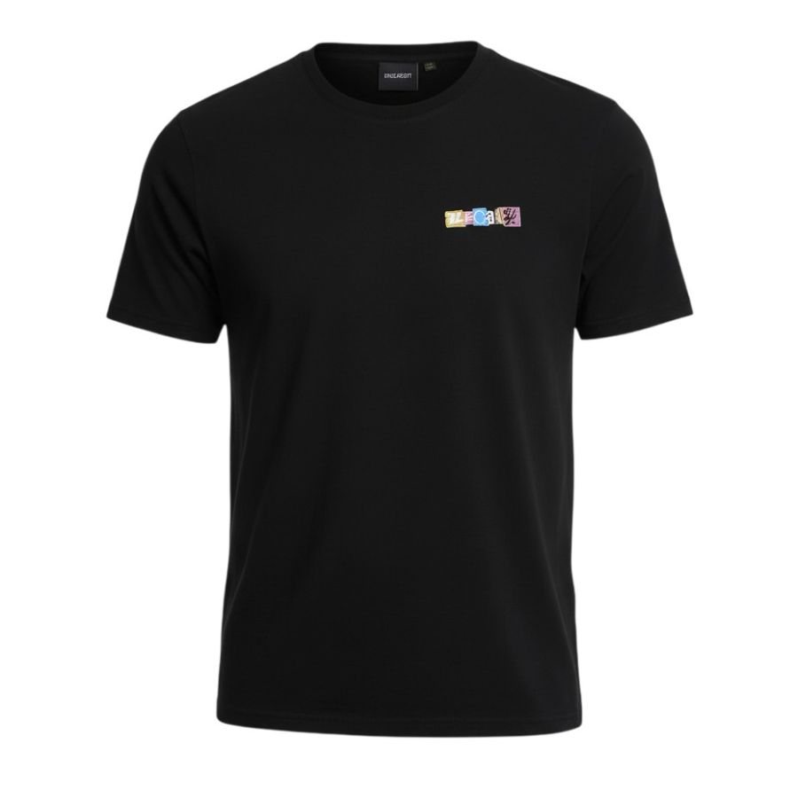 A11951 Lyle & Scott Paper Letters Graphic Print T-Shirt (Black)
