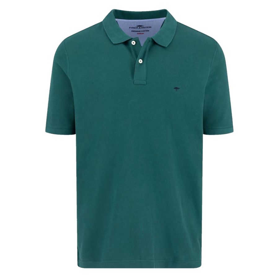 A11955 Fynch Hatton Premium Cotton Polo (Pine Green)