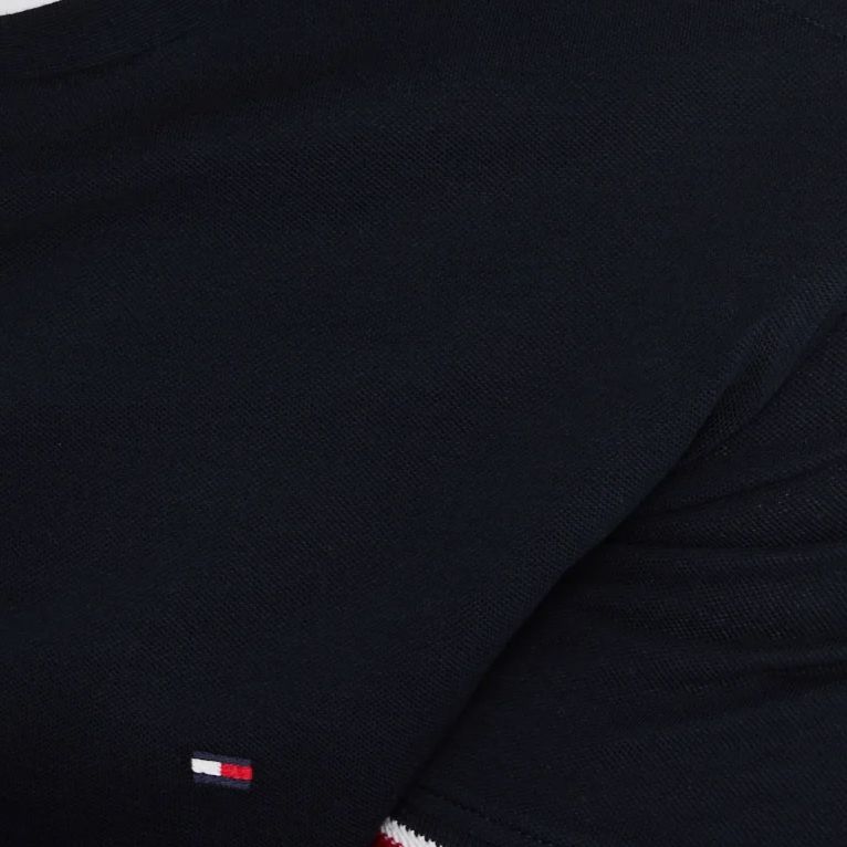 A11957 Tommy Hilfiger Global Stripe Cuff Tee (Navy)