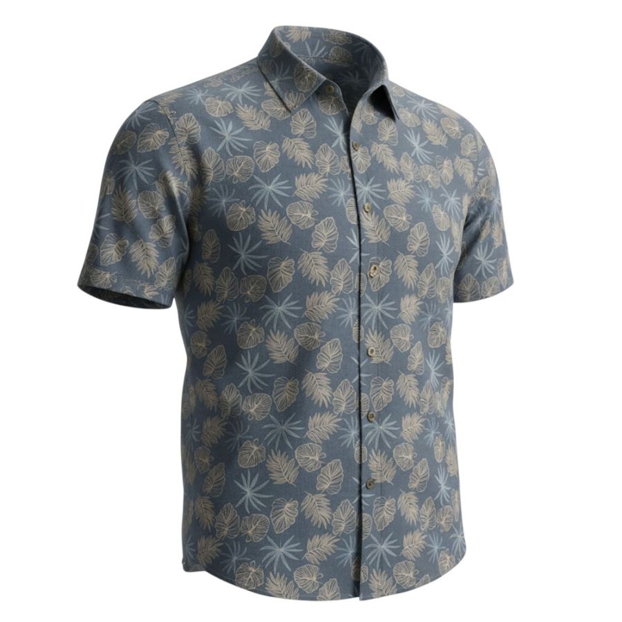 A11964 Double Two Leaf Print Shirt
