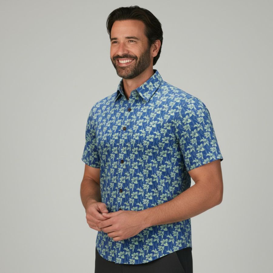 A11965 Double Two Floral Print Shirt