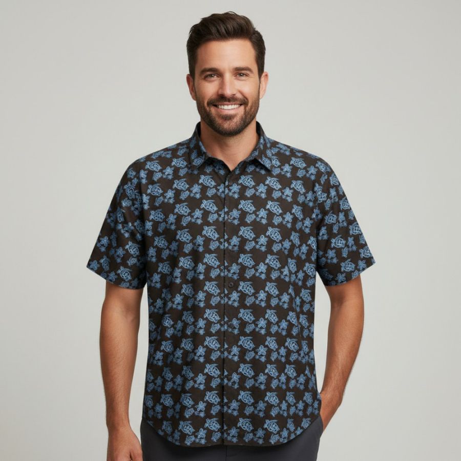 A11967 Double Two Turtle Print Shirt