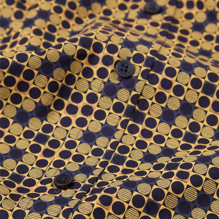 A11972 Ben Sherman Geo Print Shirt (Lemon)