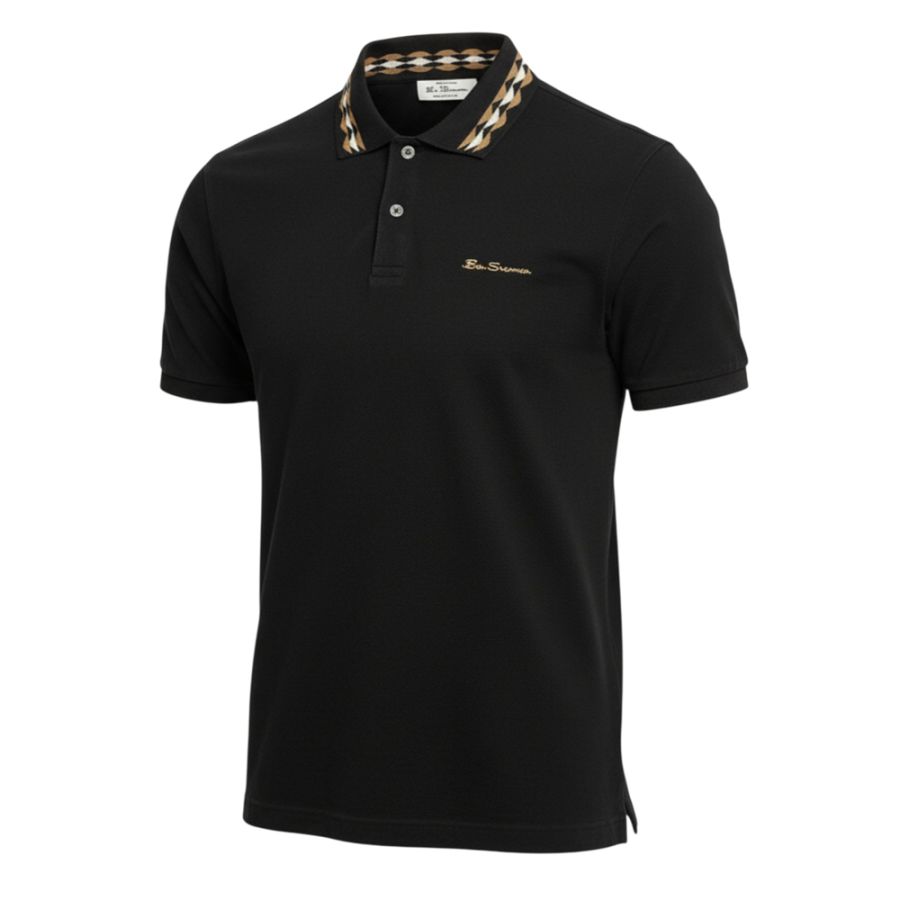 A11973 Ben Sherman Collar Interest Polo Shirt (Black)