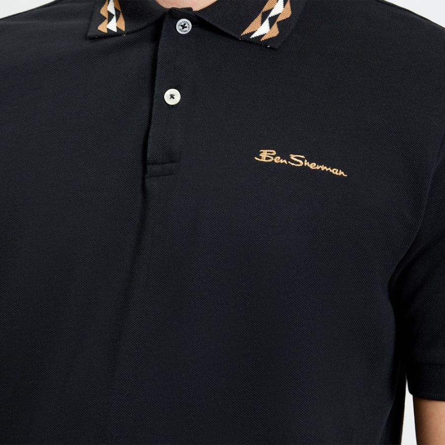 A11973 Ben Sherman Collar Interest Polo Shirt (Black)