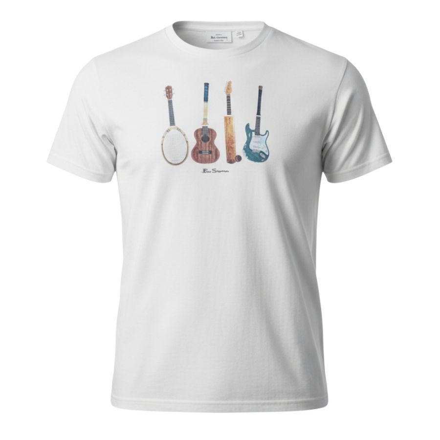 A11974 Ben Sherman Jumble Guitars Printed T-Shirt