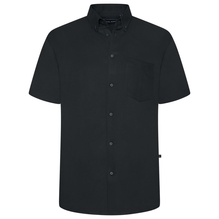 A11975 Kam Dobby Textured Shirt (Black)