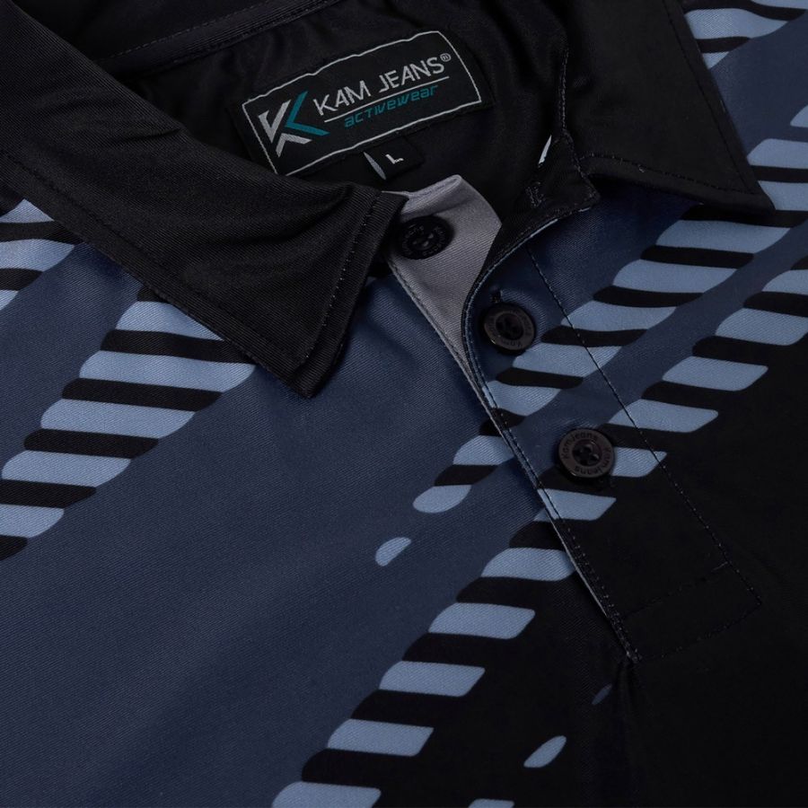 A11977 Kam Active Sports Print Polo Shirt