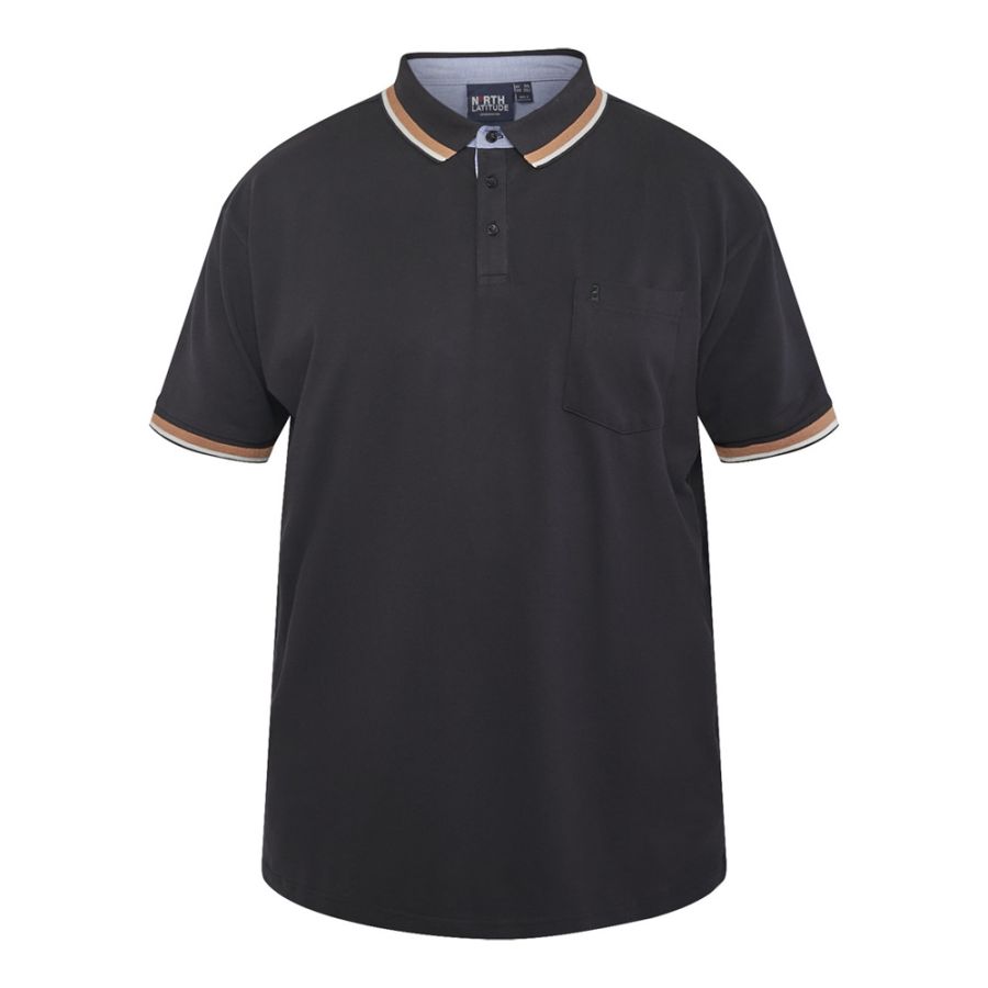 A11980XT Tall Fit North Latitude Superflex Pique Polo (Black)