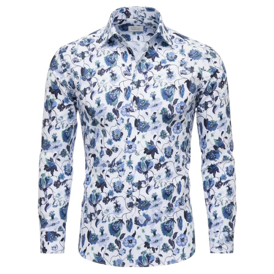 A11983 Eterna Comfort Fit Fancy Print Shirt (Navy)