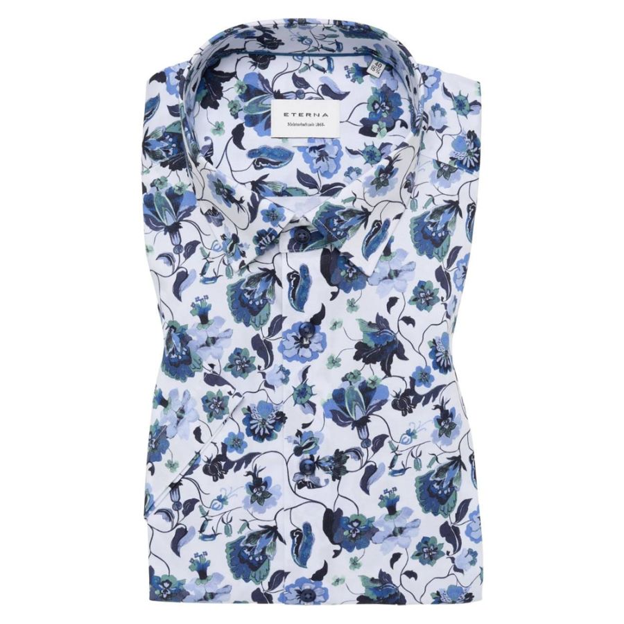 A11983 Eterna Comfort Fit Fancy Print Shirt (Navy)