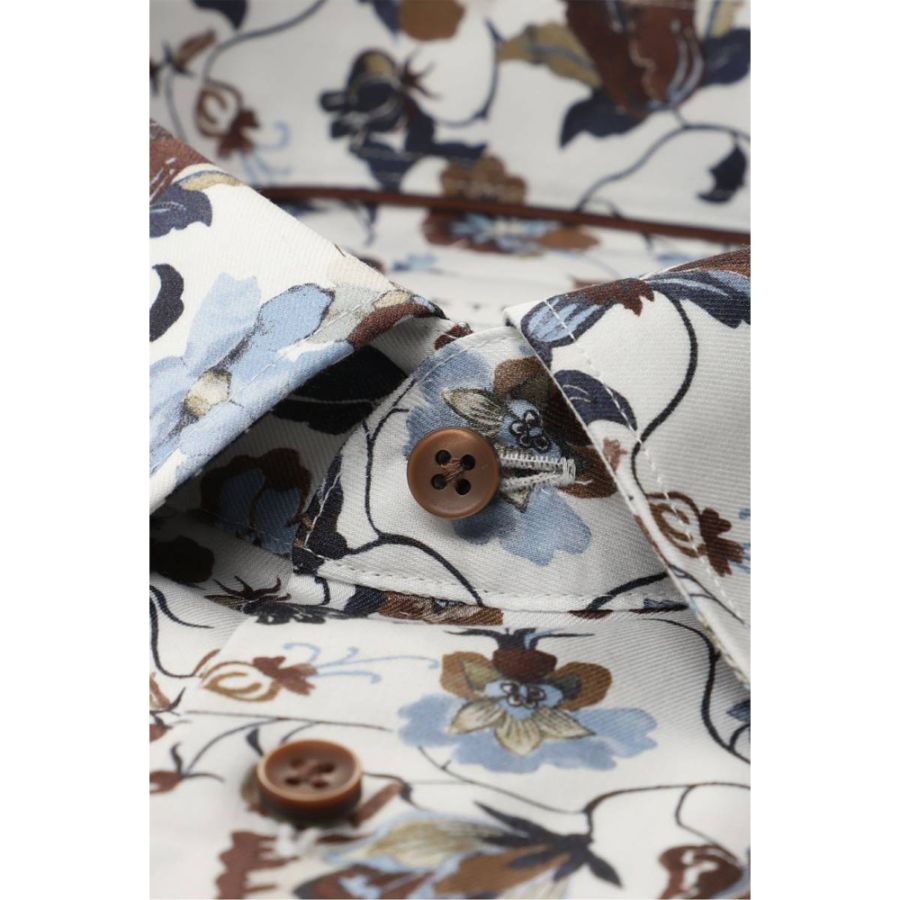 A11983XT Eterna Modern Fit Fancy Print Shirt (Brown)