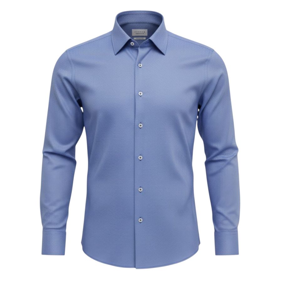 A11984 Eterna Comfort Fit Textured Shirt (Blue)
