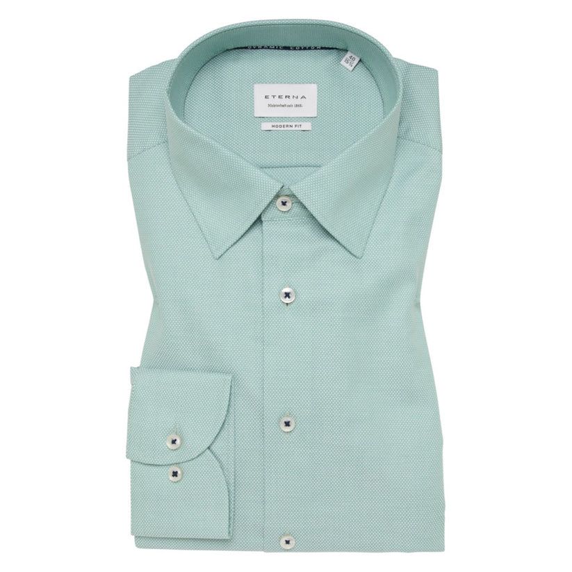 A11984 Eterna Comfort Fit Textured Shirt (Green)