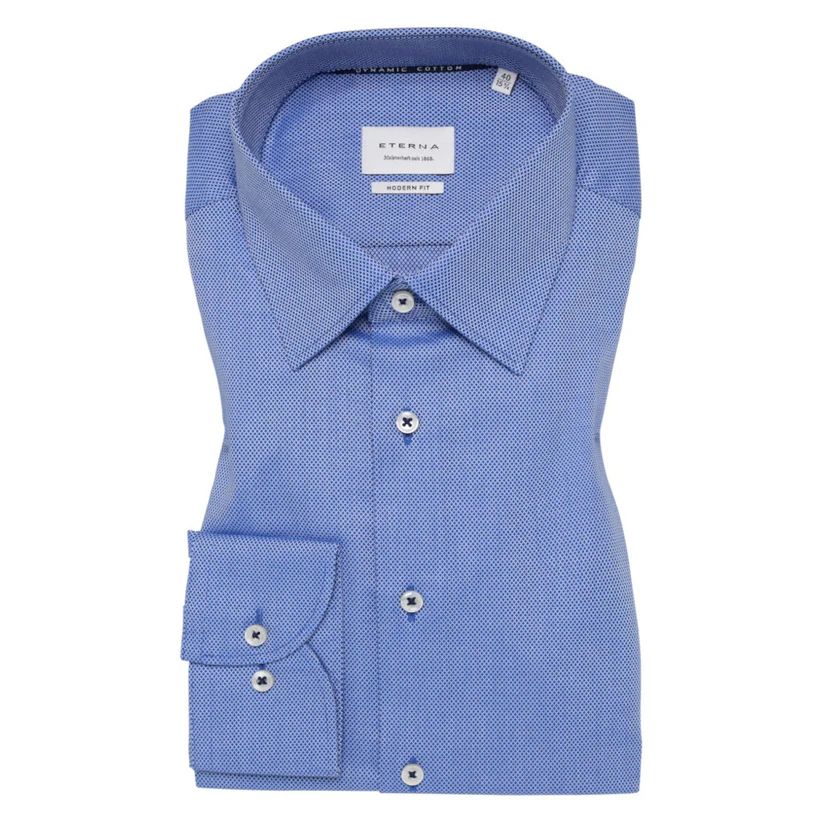 A11984 Eterna Comfort Fit Textured Shirt (Blue)