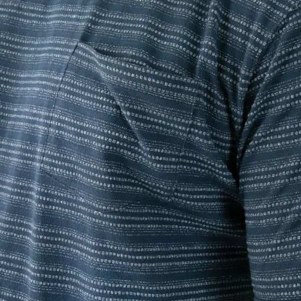 A11988 D555 Jacquard Crew Neck T-shirt With Pocket (Navy)