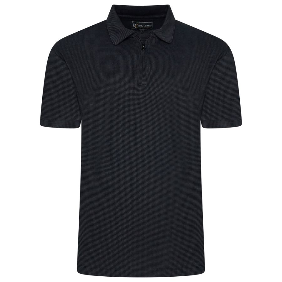 A11990 Kam 1/4 Zip Textured Polo Shirt