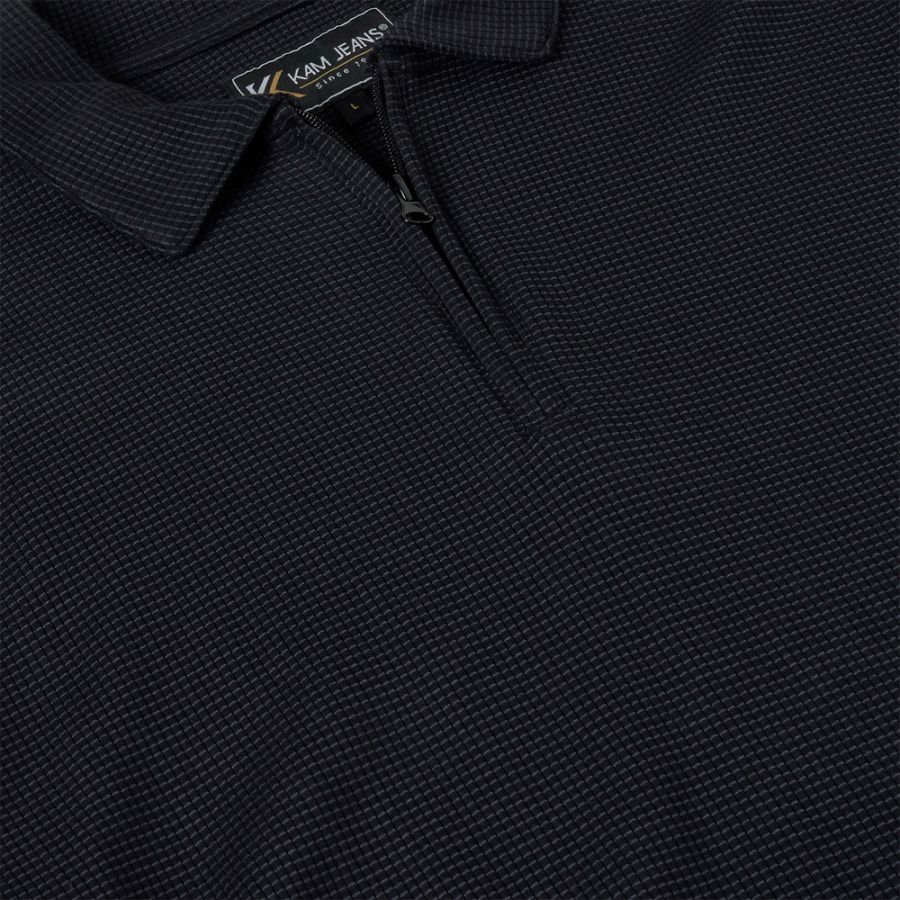 A11990 Kam 1/4 Zip Textured Polo Shirt