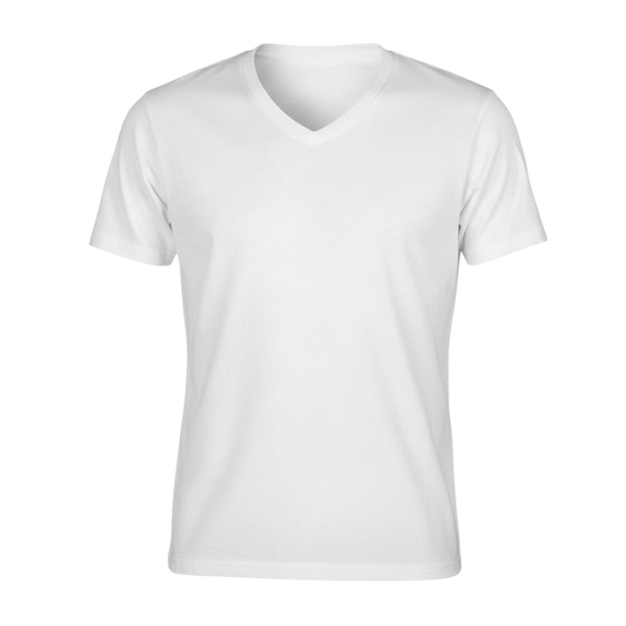 A11999 Espionage Plain V Neck T-Shirt (White)