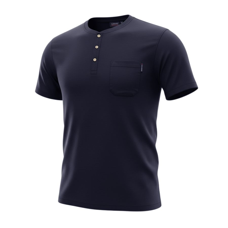 A12000 Espionage Plain Grandad T-Shirt (Navy)
