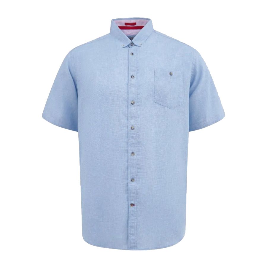 A12007 D555 Linen Mix Short Sleeve Shirt