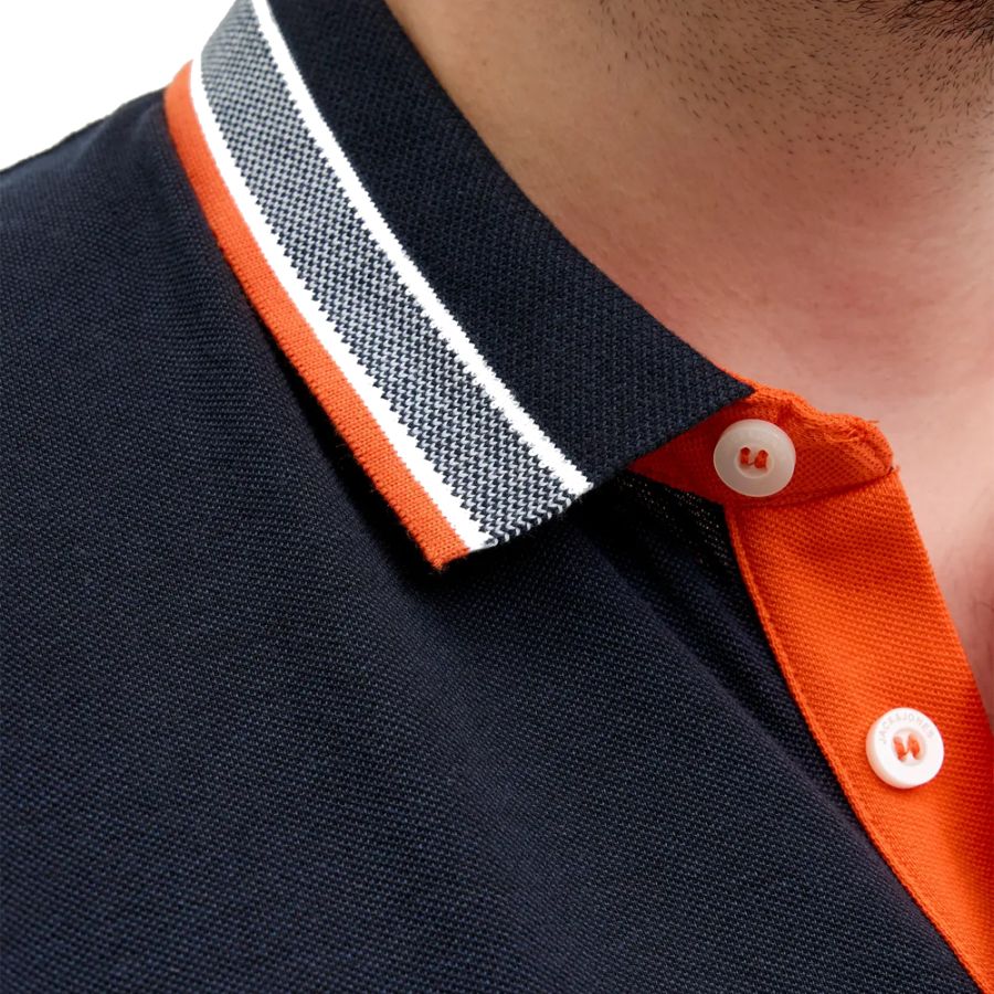 A12021 Jack & Jones Polo Shirt (Black Navy)