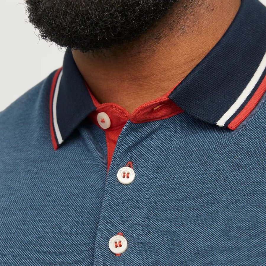 A12021 Jack & Jones Polo Shirt (Denim Blue)