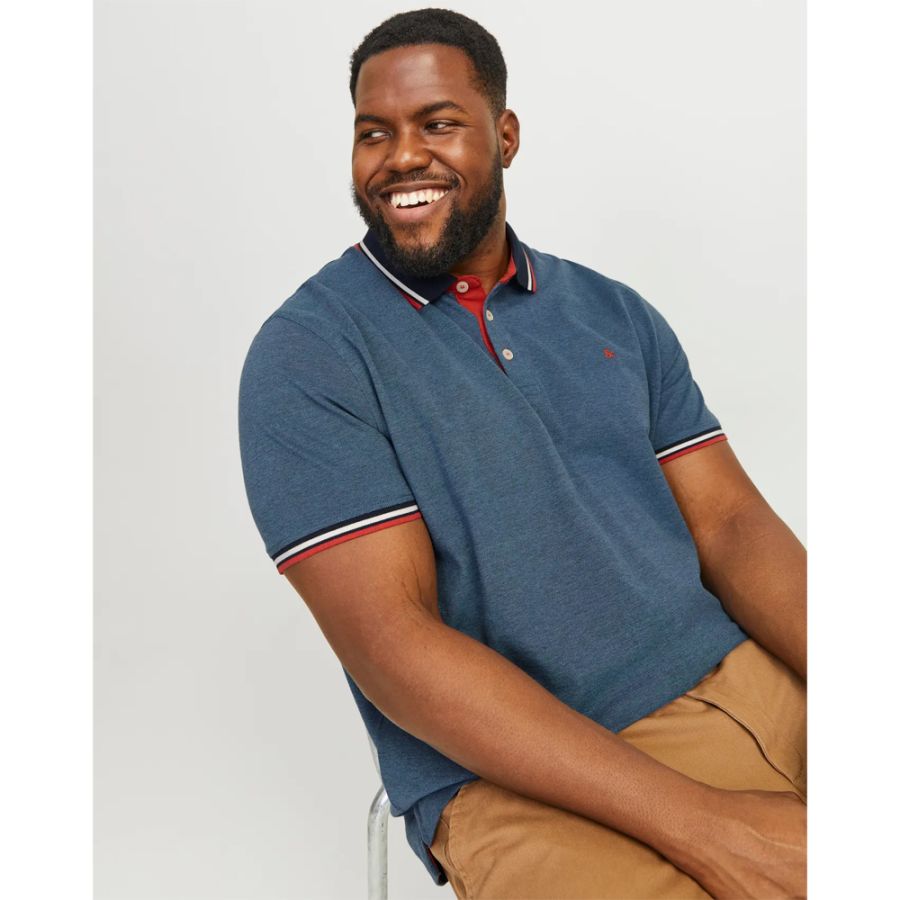 A12021 Jack & Jones Polo Shirt (Denim Blue)