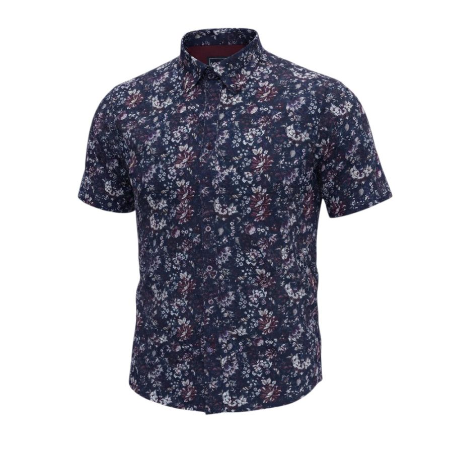 A12022 Kam Short Sleeve Printed Shirt