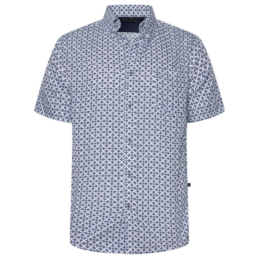 A12023 Kam Short Sleeve Geo Printed Shirt