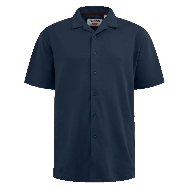 A12026 D555 Cuban Collar Resort Shirt (Navy)