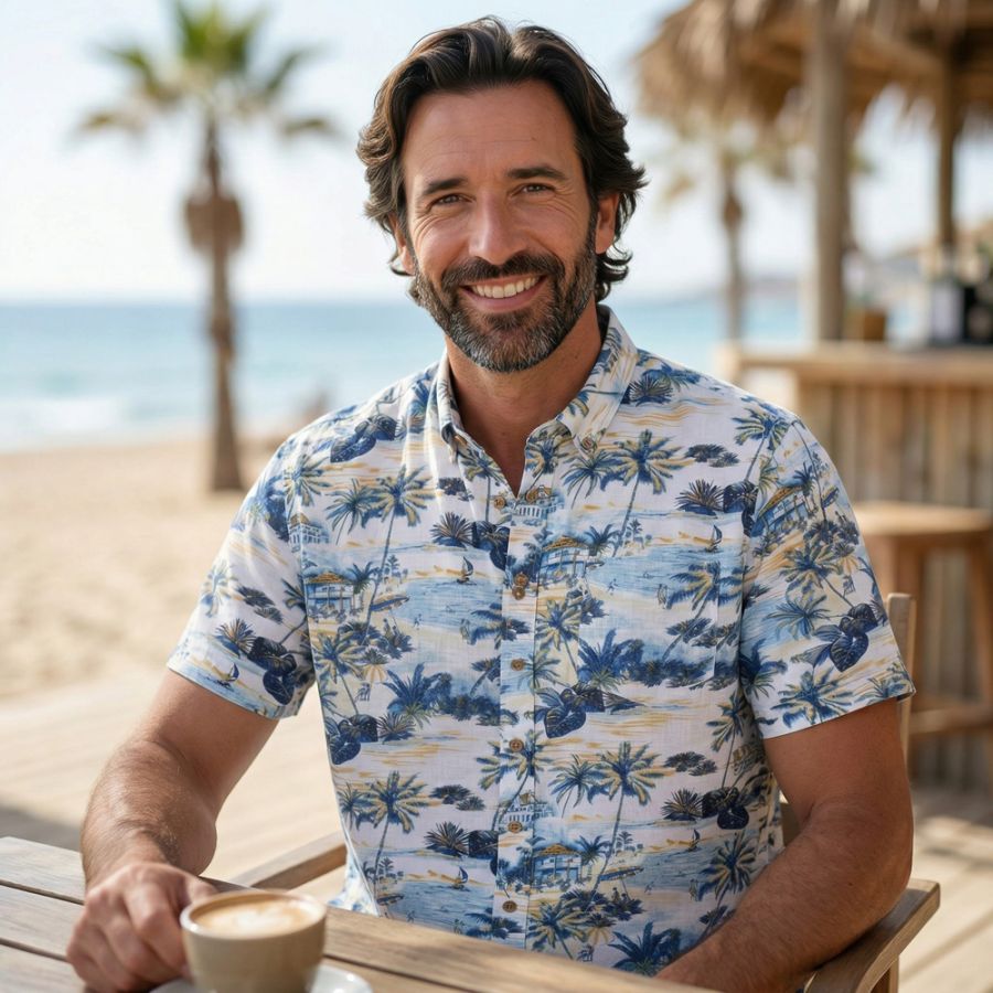 A12033 Espionage Palm Print Shirt