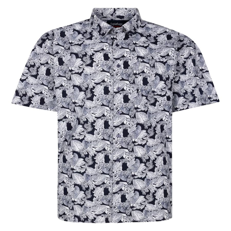 A12034 Espionage Leaf Print Shirt