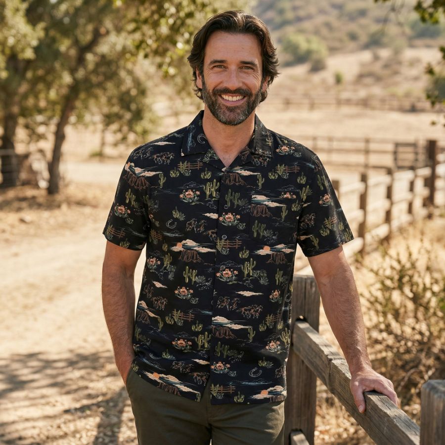 A12035 Espionage Praire Print Shirt