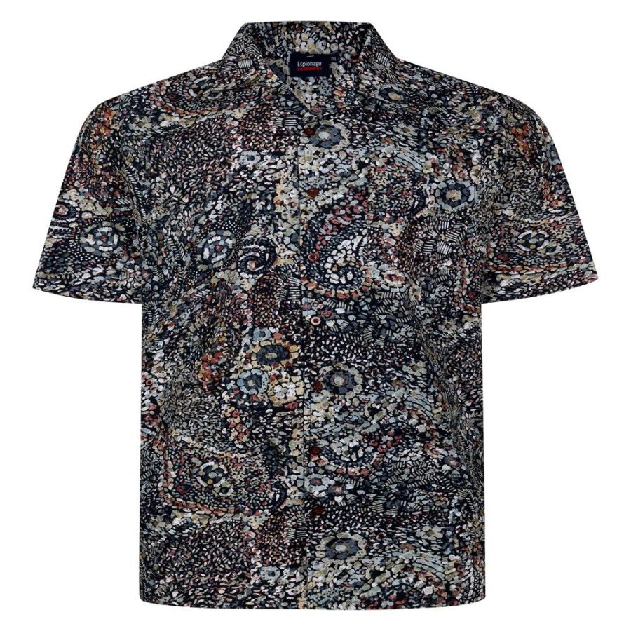 A12036 Espionage Abstract Print Shirt