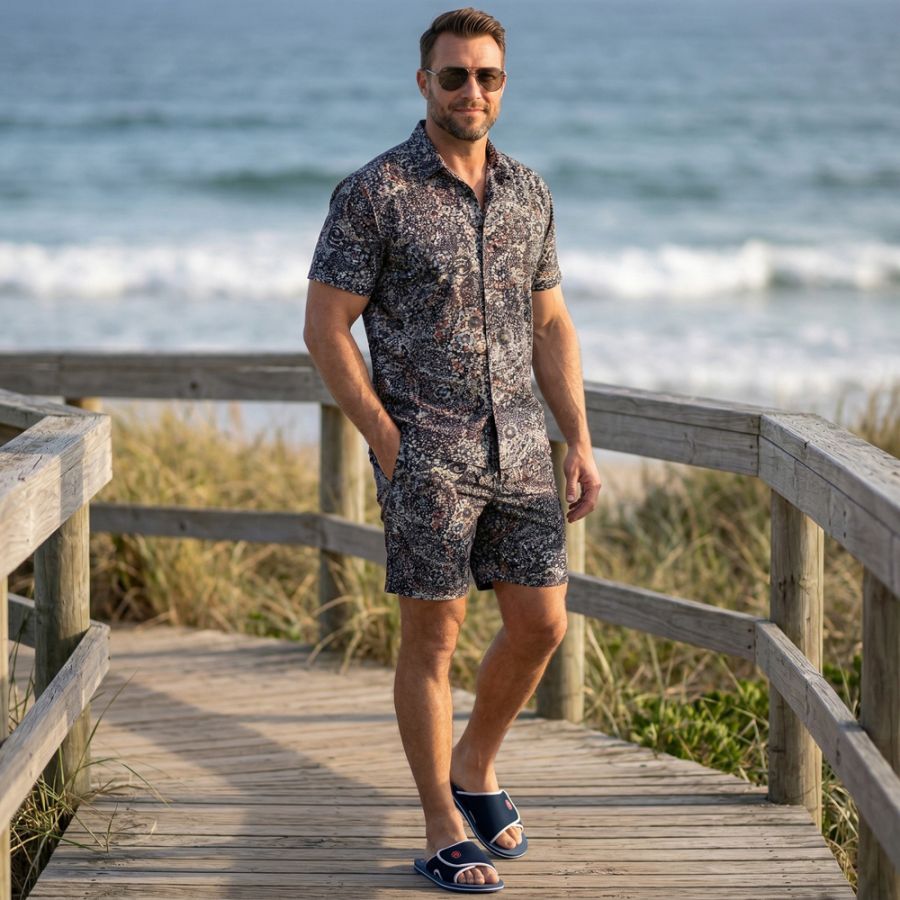 A12036 Espionage Abstract Print Shirt