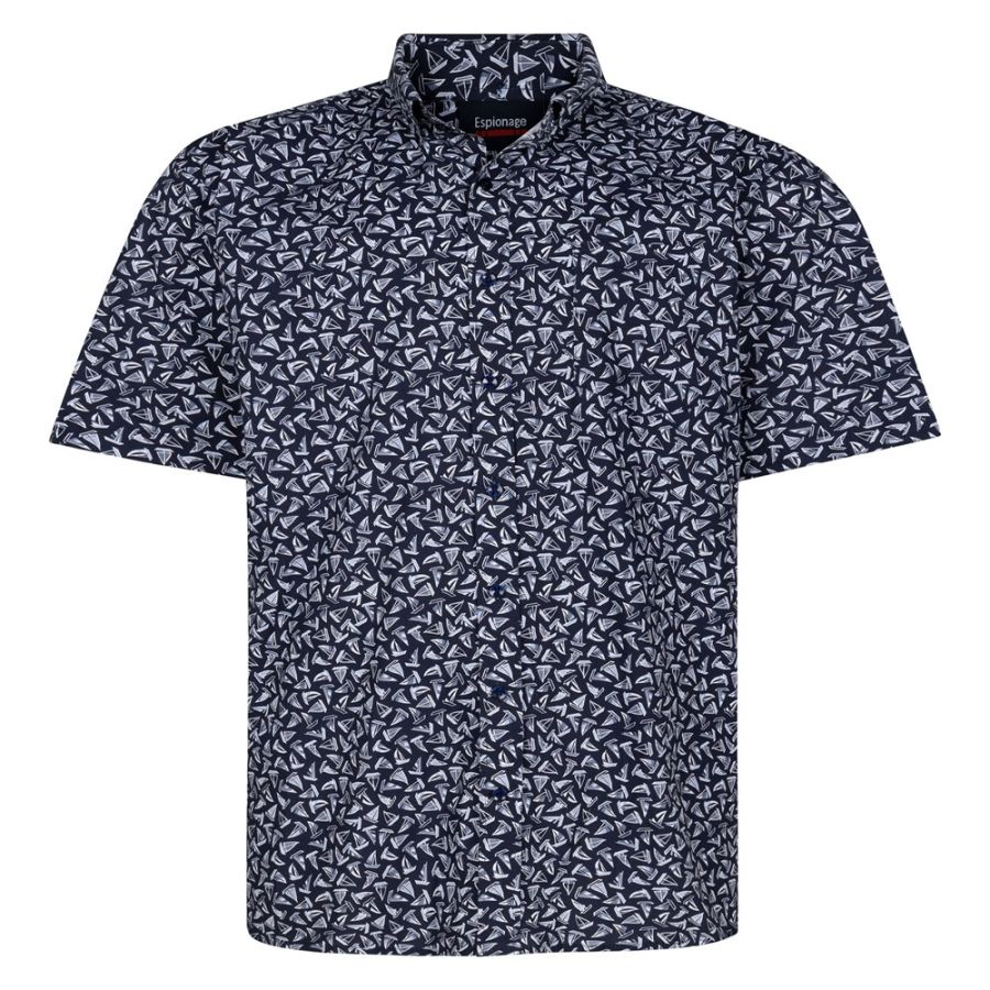 A12037 Espionage Sail Boat Print Shirt