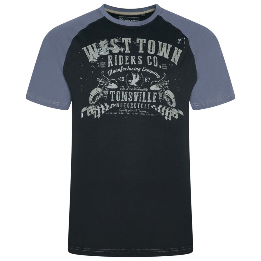 A12050 Kam Raglan West Town Printed T-Shirt