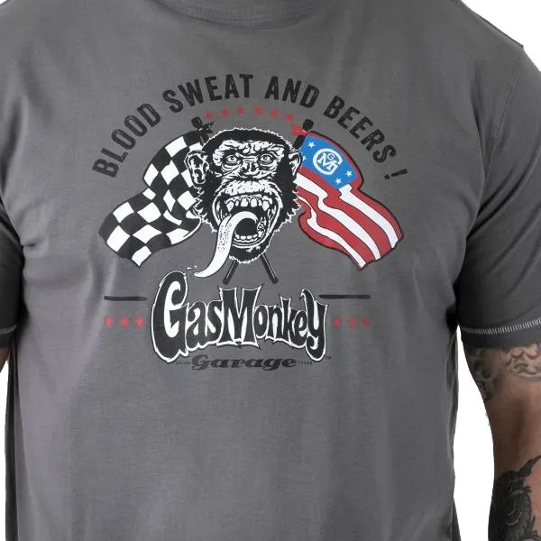 A12057 D555 Official Gas Monkey Printed T-Shirt