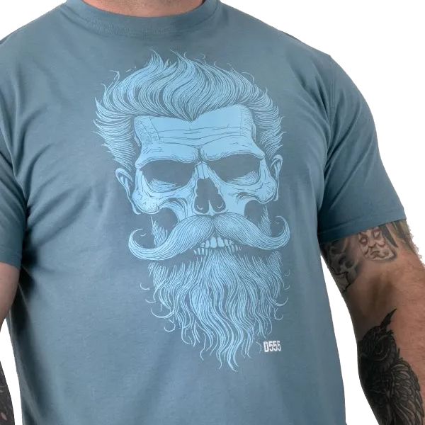 A12058 D555 Bearded Skull Printed T-Shirt