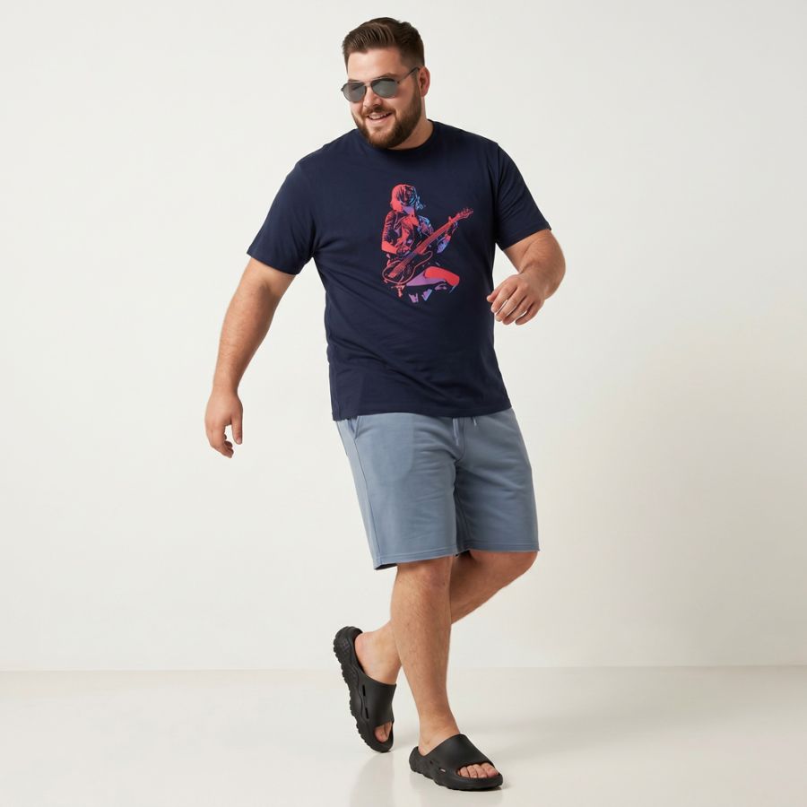 A12061 Espionage Abstract Guitarist Printed T Shirt